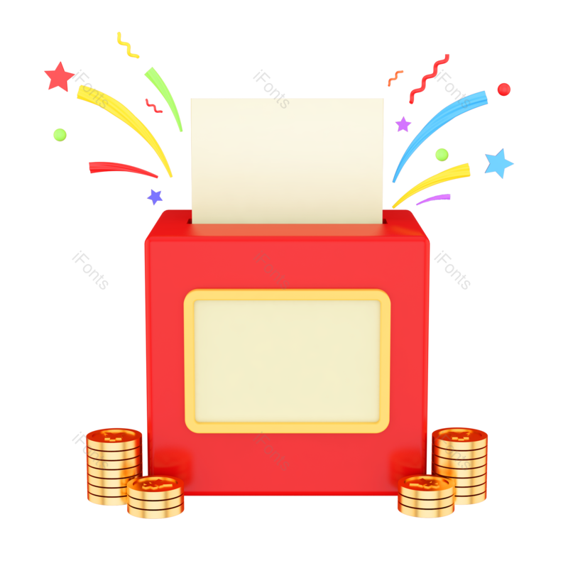 立体图片,简约元素,抽奖PNG,抽奖机免抠素材